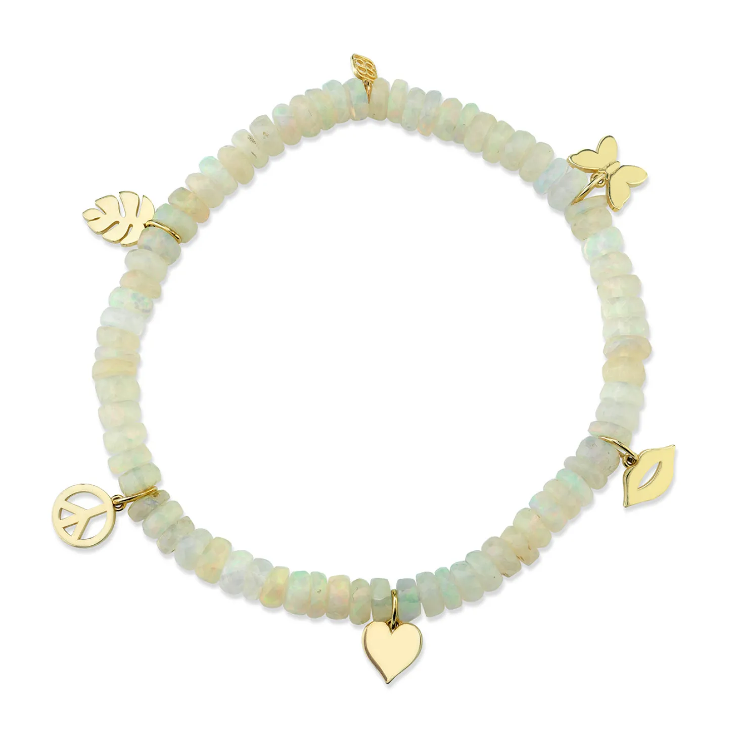 Pure Gold Tiny Multi-Charm on Ethiopian Welo Opal