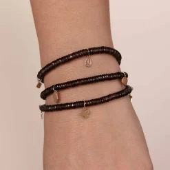 Pure Gold Tiny Multi-Charm Topaz Wrap Bracelet