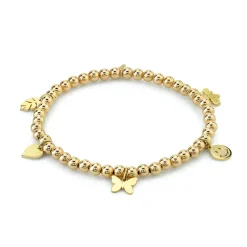 Pure Gold Tiny Multi-Charm on Gold Beads