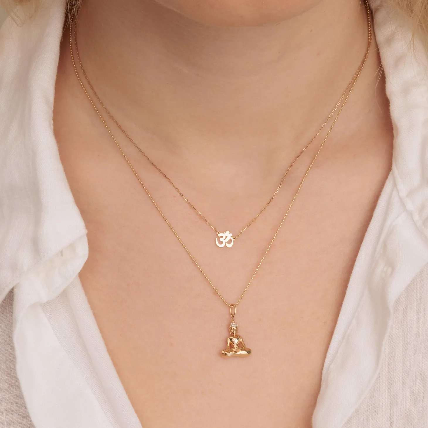 Pure Gold Tiny Om Necklace