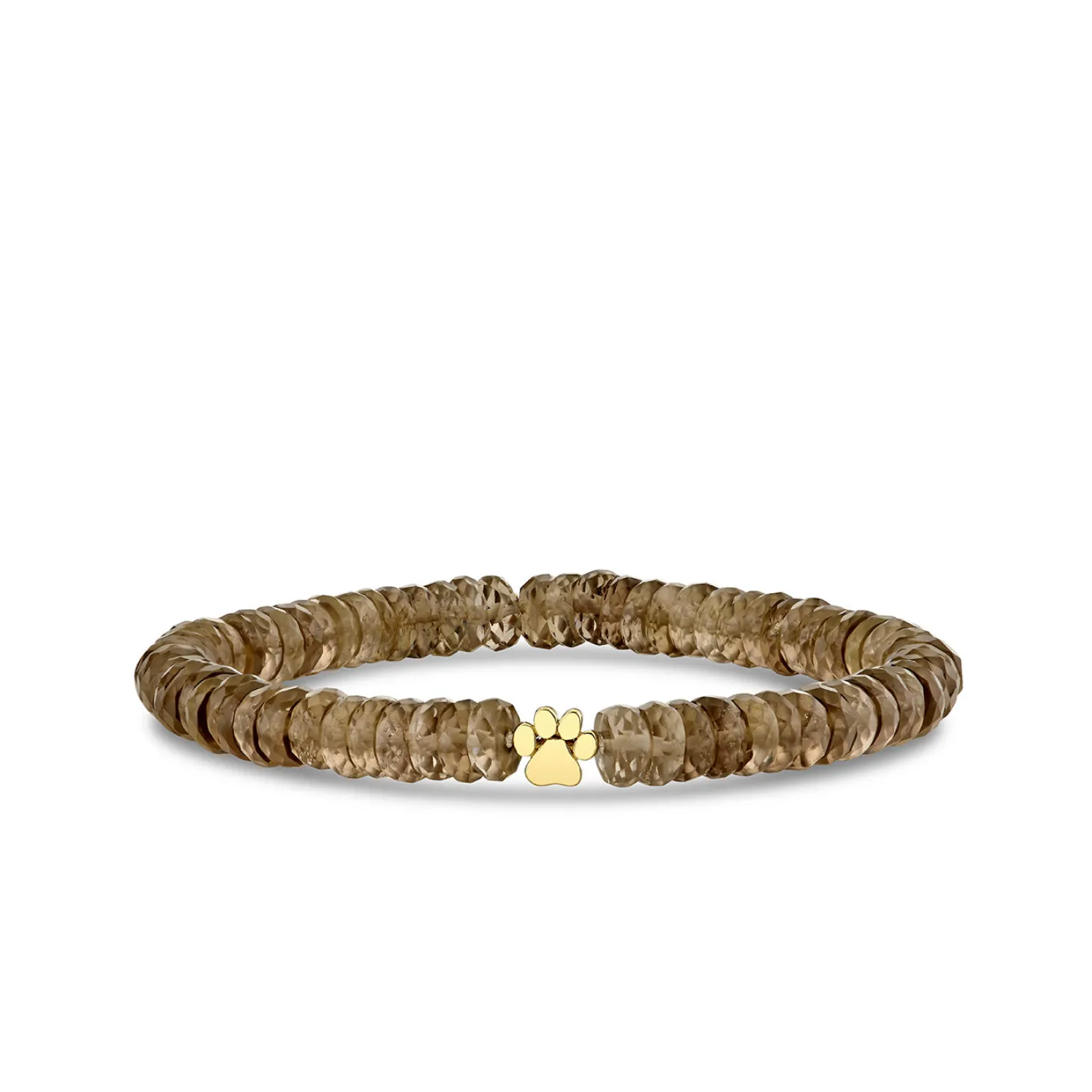Pure Gold Tiny Paw on Smoky Topaz