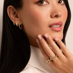 Pure Gold Twisted Rope Medium Hoops