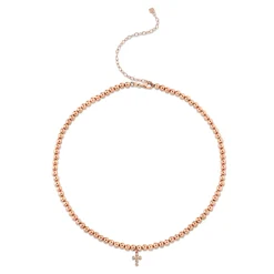 Rose Gold & Diamond Cross Necklace
