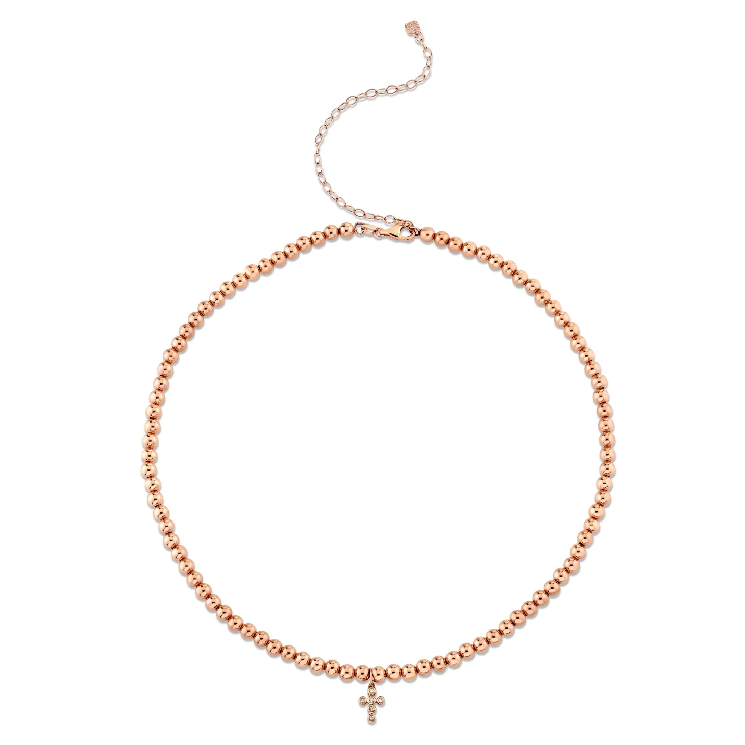 Rose Gold & Diamond Cross Necklace