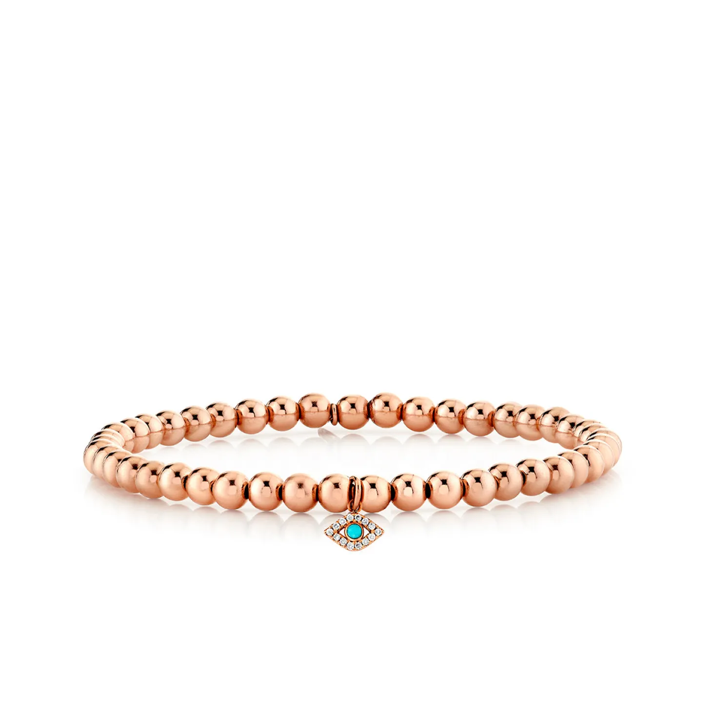 Rose Gold & Diamond Eye on Rose Gold Beads