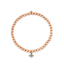 Rose Gold & Diamond Eye on Rose Gold Beads