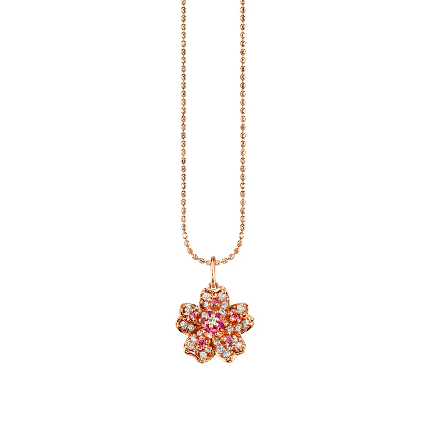 Rose Gold & Diamond Sakura Charm