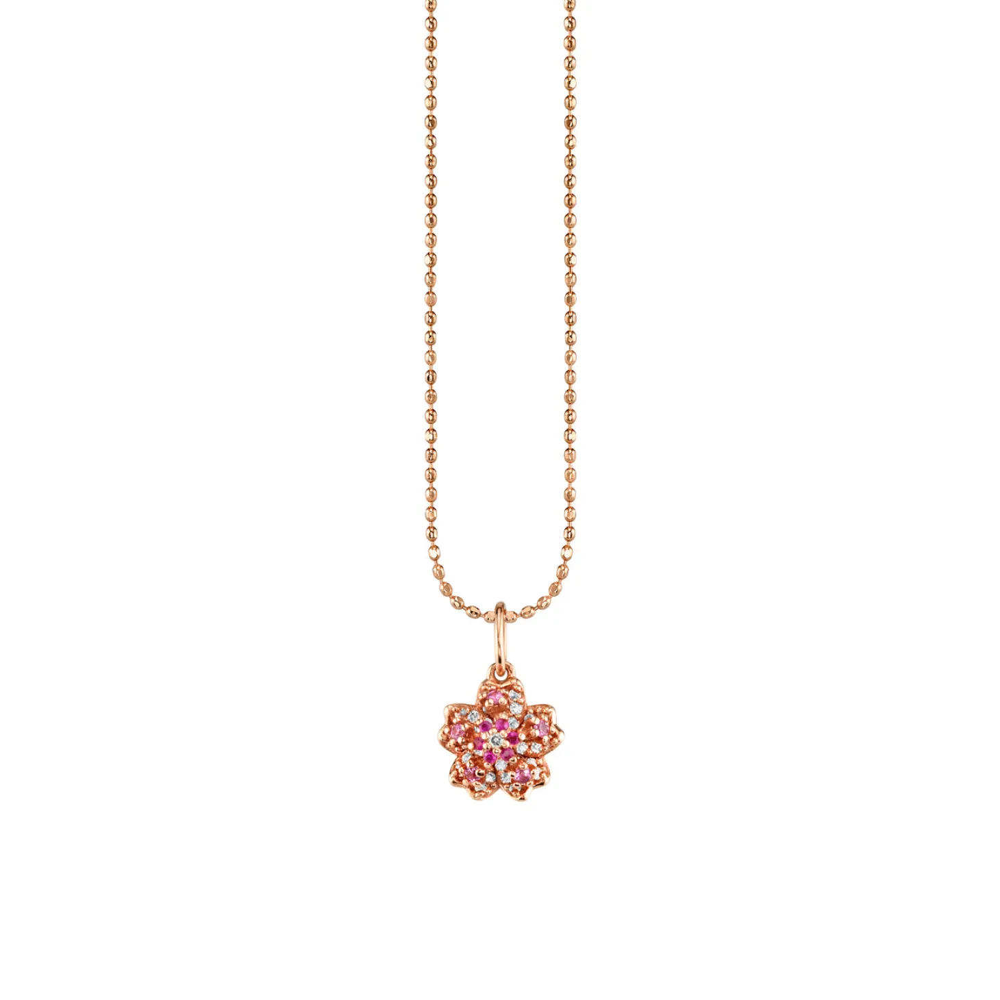 Rose Gold & Diamond Small Sakura Charm