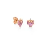 Rose Gold & Pink Sapphire Strawberry Stud