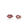 Rose Gold & Ruby Lips Stud
