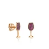 Rose Gold & Ruby Wine Glass Stud