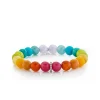 White Gold & Diamond Rondelle on Rainbow Jade