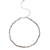 White Gold & Diamond Small Rondelle Australian Moonstone Choker