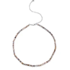 White Gold & Diamond Small Rondelle Australian Moonstone Choker